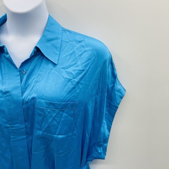 Lane Bryant Womens Plus Size 22 No Peek Collection Short Sleeve Belt Blouse 338 - Picture 2 of 10